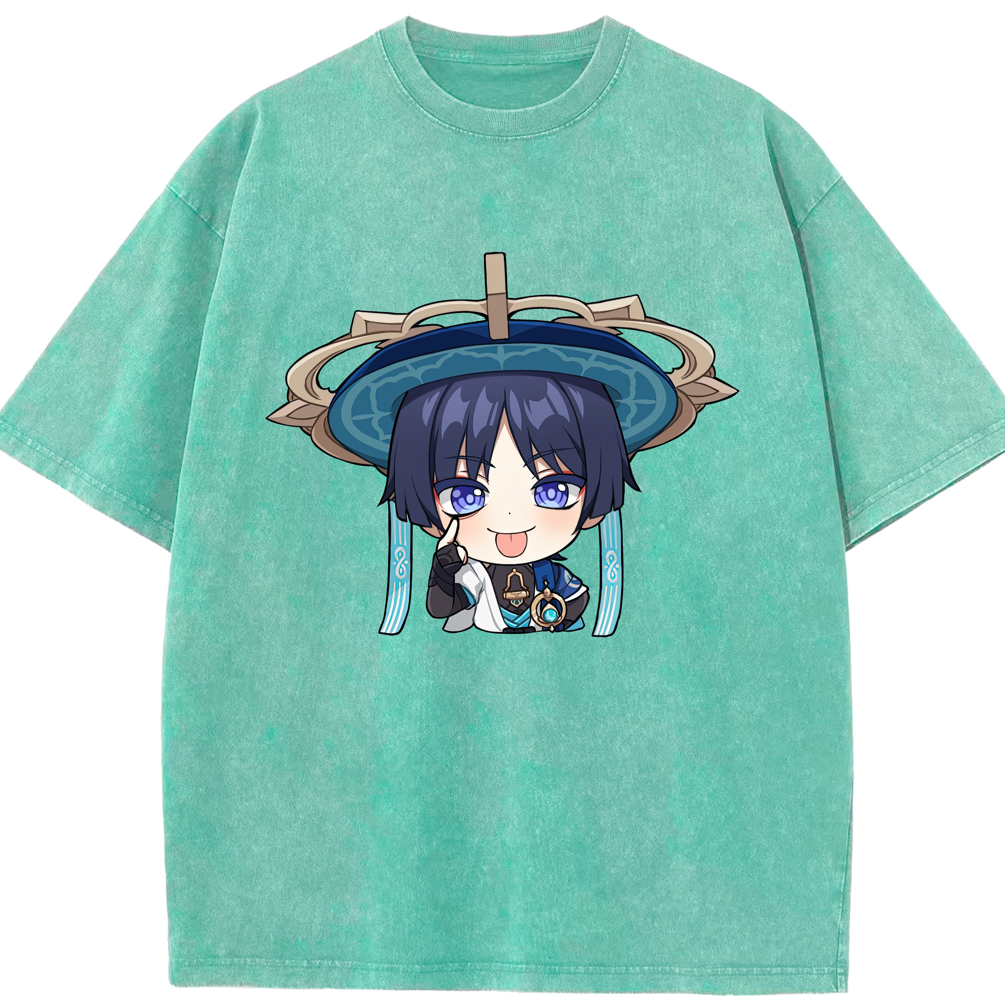 げんし神 さんペい genshin Sanpei 綿100% ヴィンテージ風 半袖Tシャツ（フロントプリント）